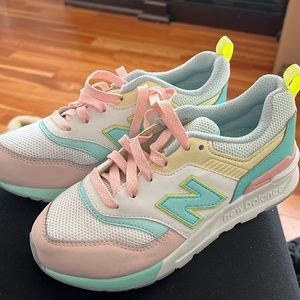 Little Girls size 2 pastel colored New Balance sneakers